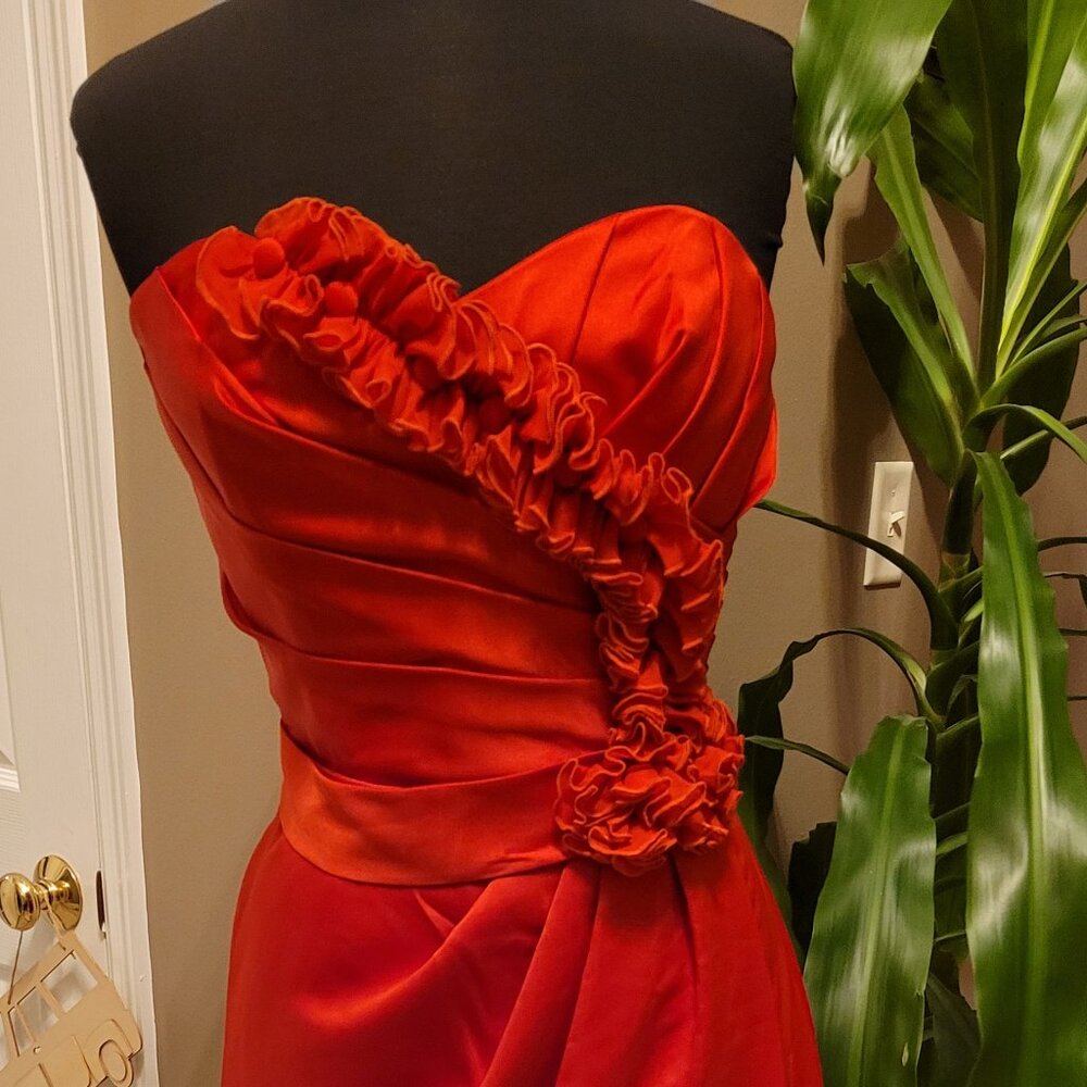 Forever Yours International Red Dress with Flower sash